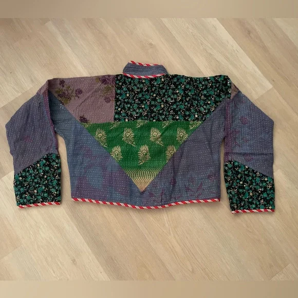 Vintage fabric quilted jacket | Size S - Picture 5 of 5